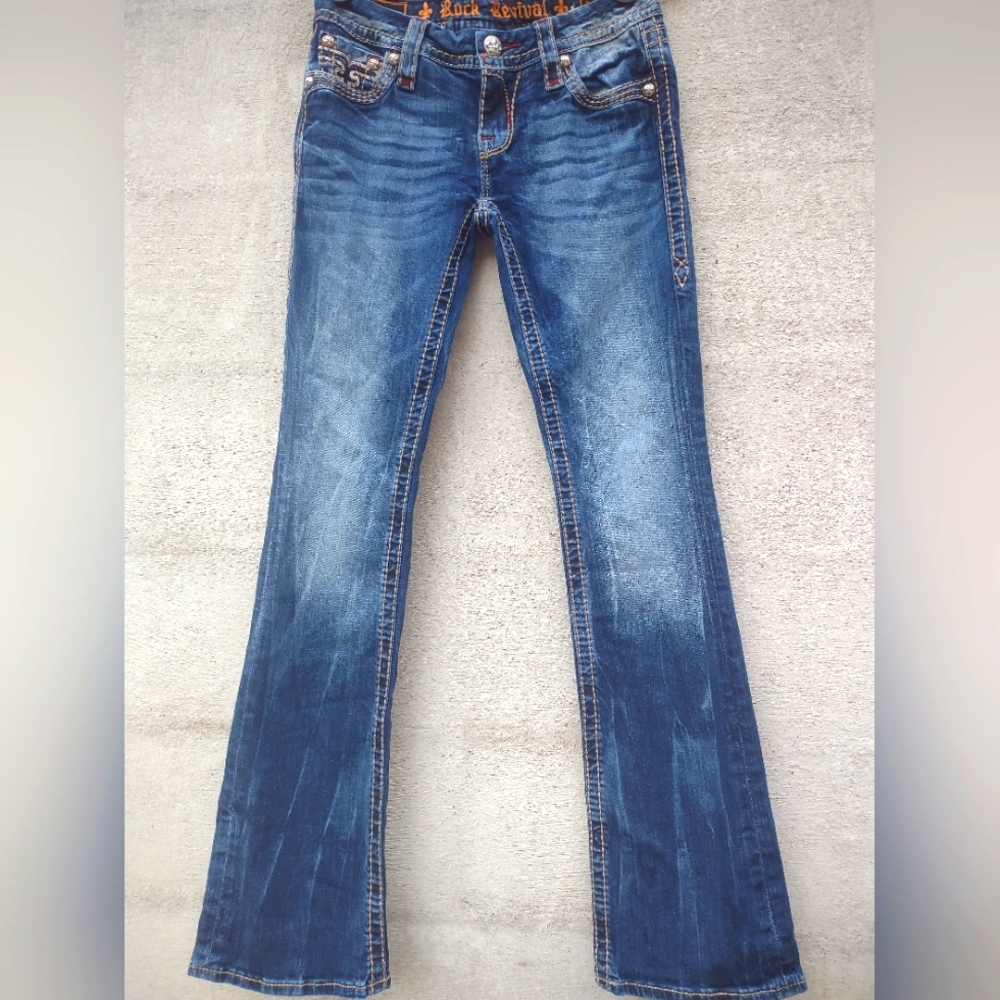ROCK REVIVAL Women's Arlette Boot Denim Jeans size 8 style no E85188L